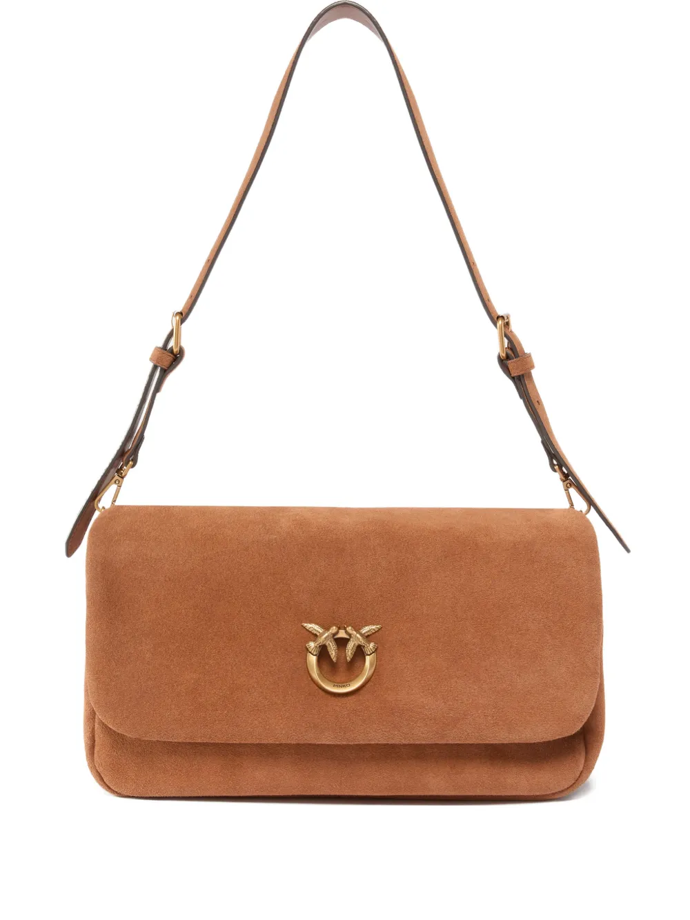 PINKO logo-appliqué shoulder bag - Marrone