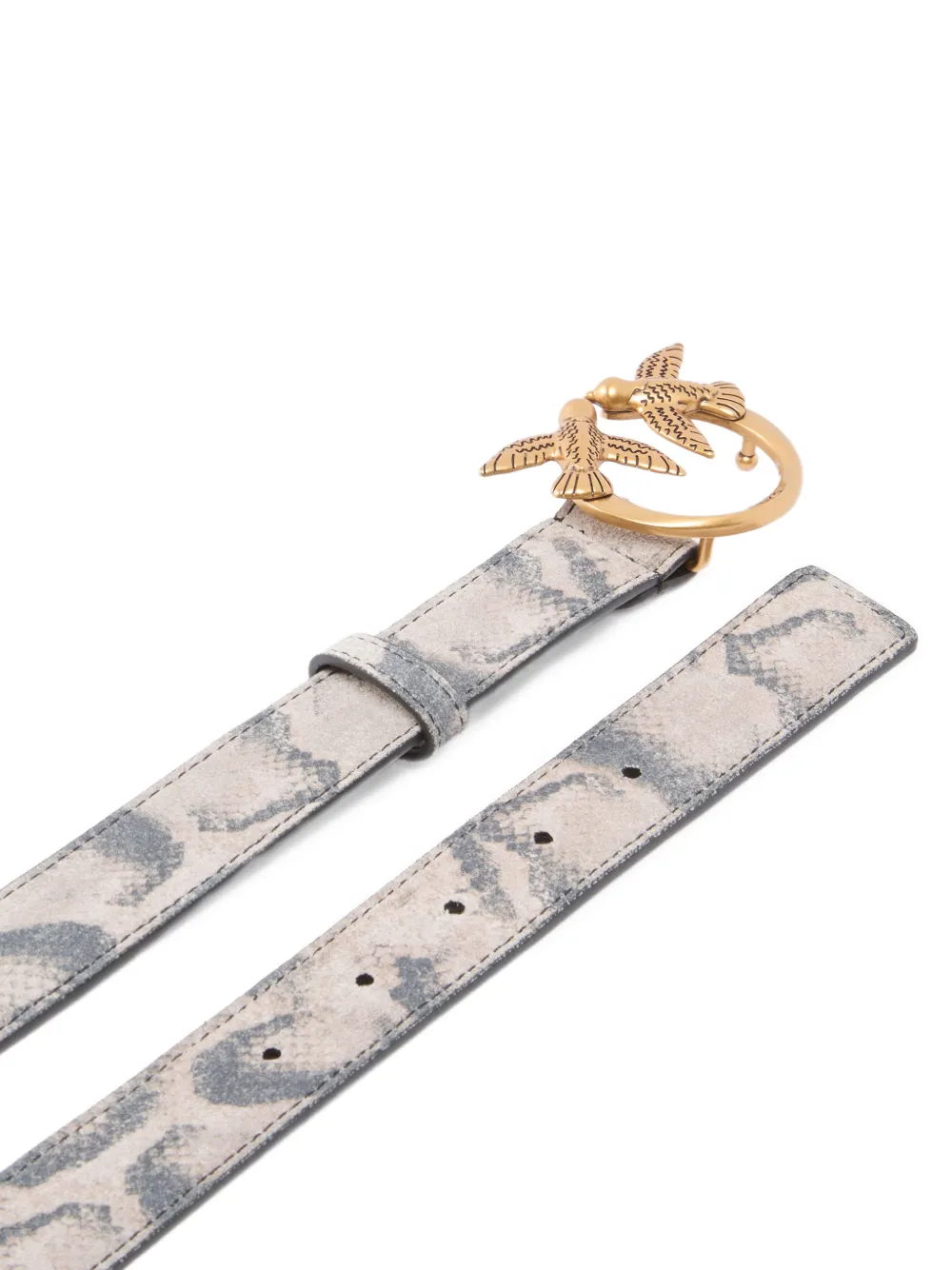  Pinko Bird-buckle Patterned Belt - Grey 