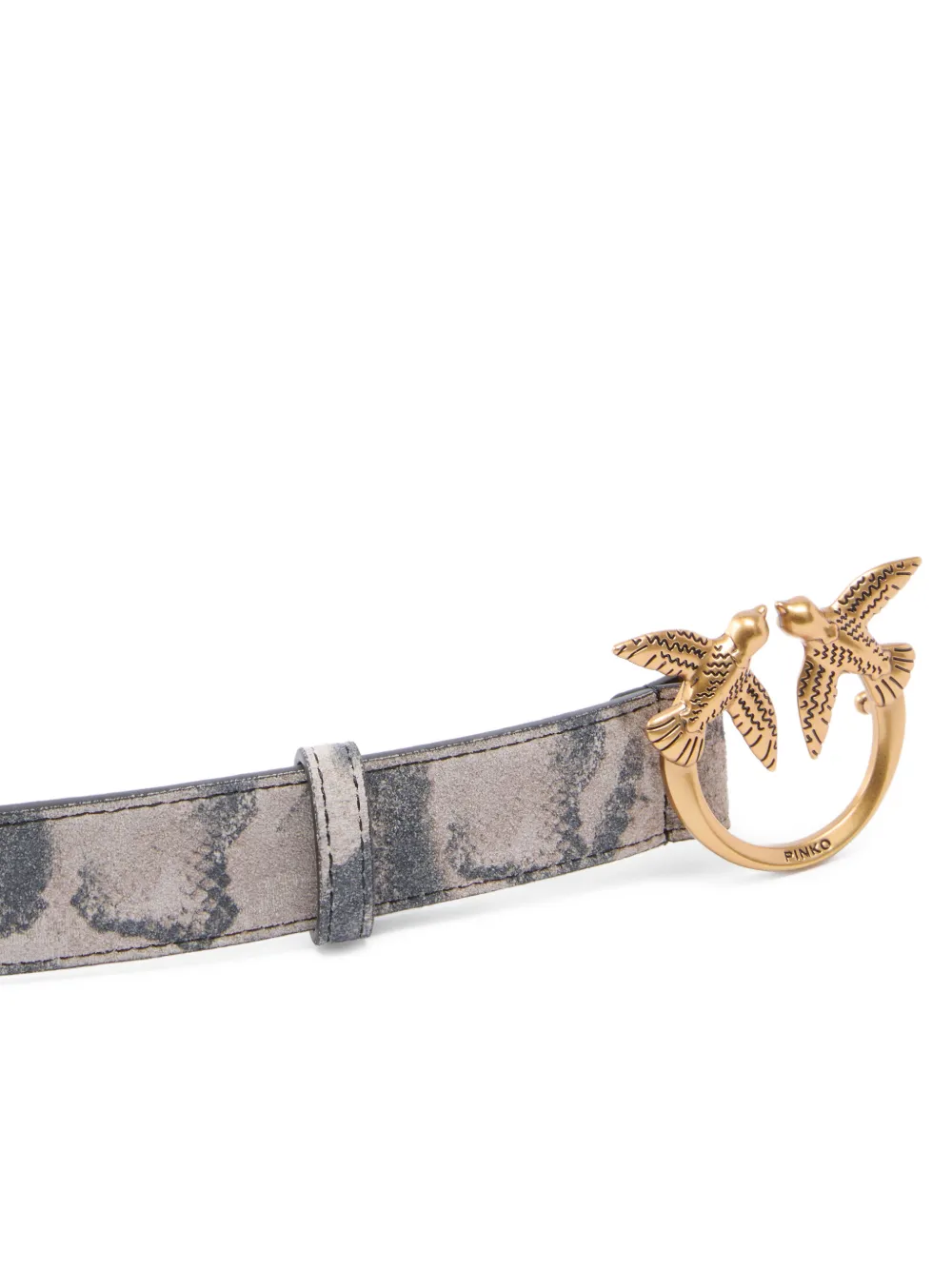 PINKO Riem met vogelgesp en patroon Grijs