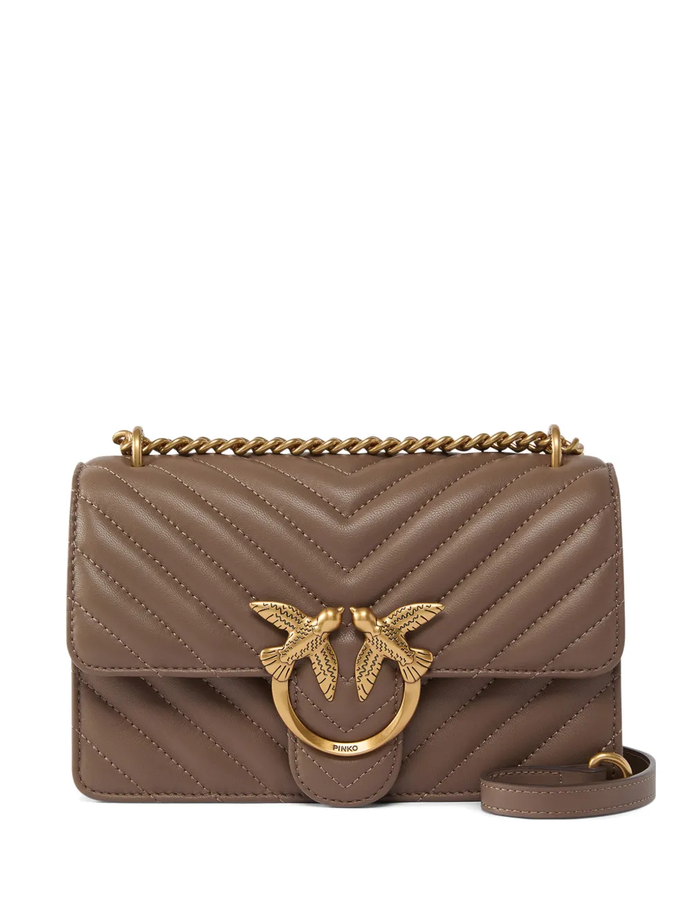 PINKO mini Love Bag One chevron shoulder bag - Marrone