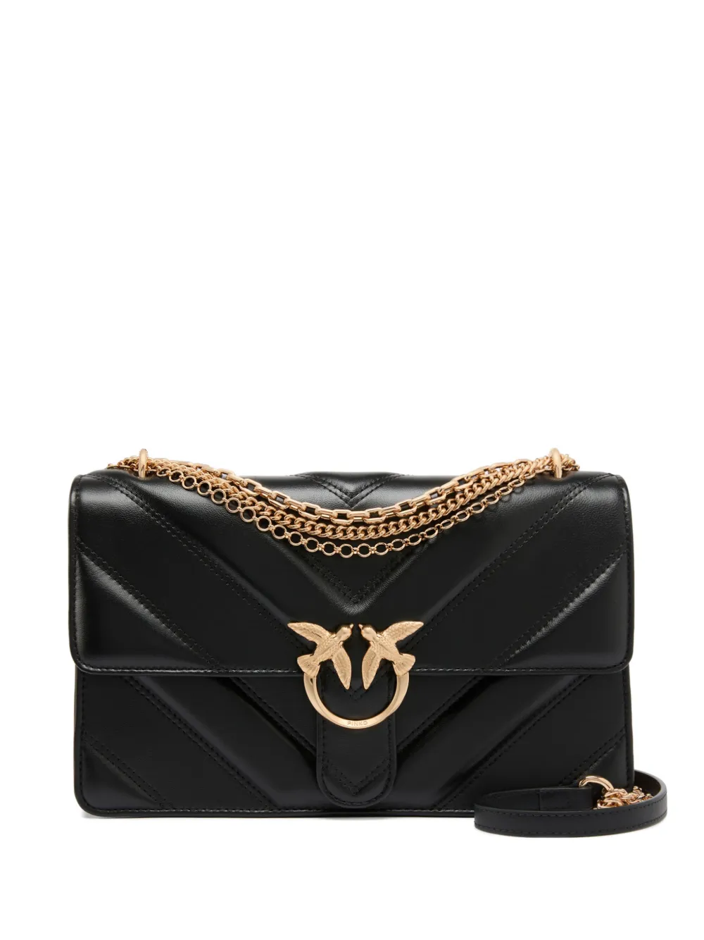 PINKO medium Love Bag One chevron shoulder bag - Nero
