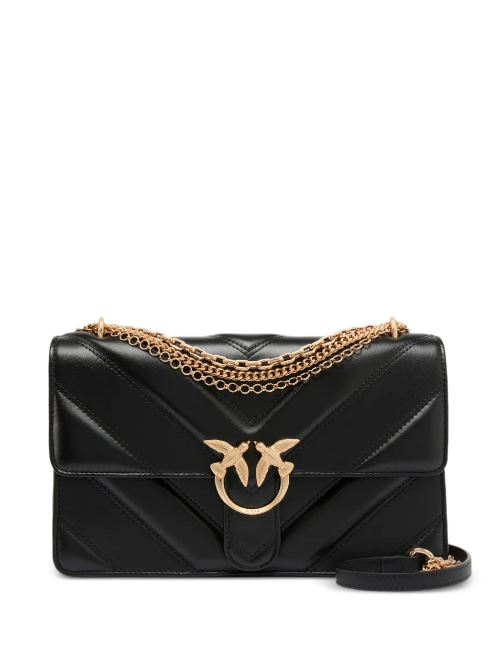 PINKO medium Love Bag One chevron shoulder bag - Nero