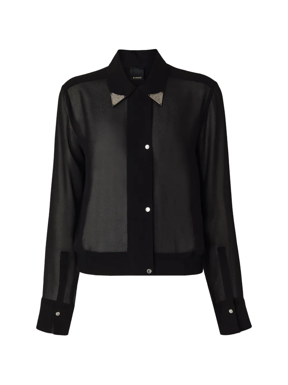 PINKO embellished sheer shirt - Schwarz