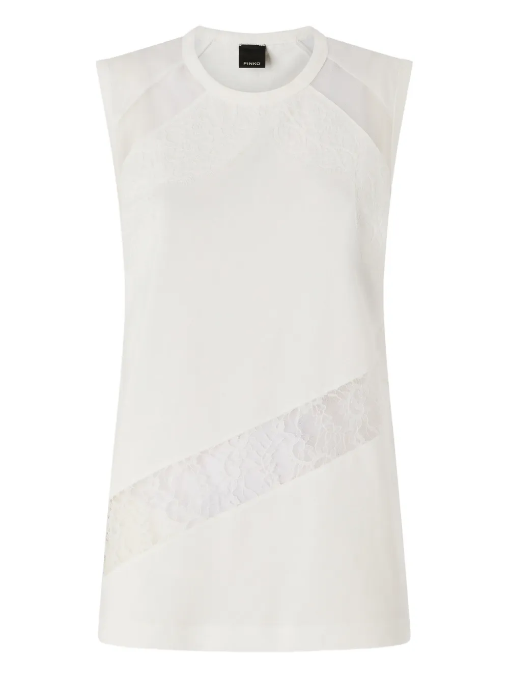 PINKO Top con inserti di pizzo - Bianco