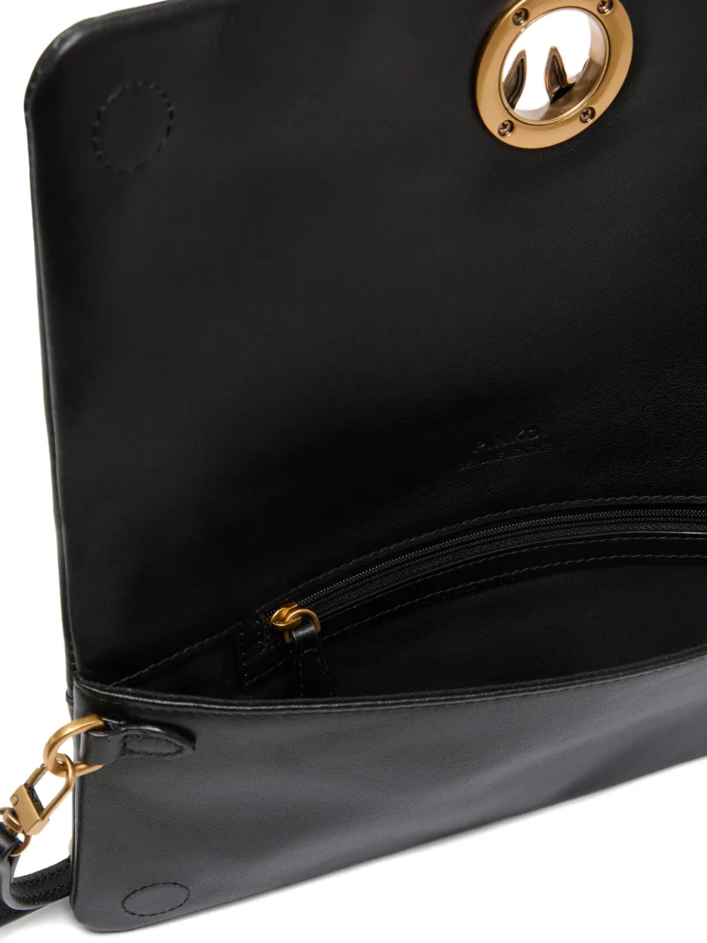 PINKO Love Bag Click Soft Horizontal medium leren crossbodytas Zwart