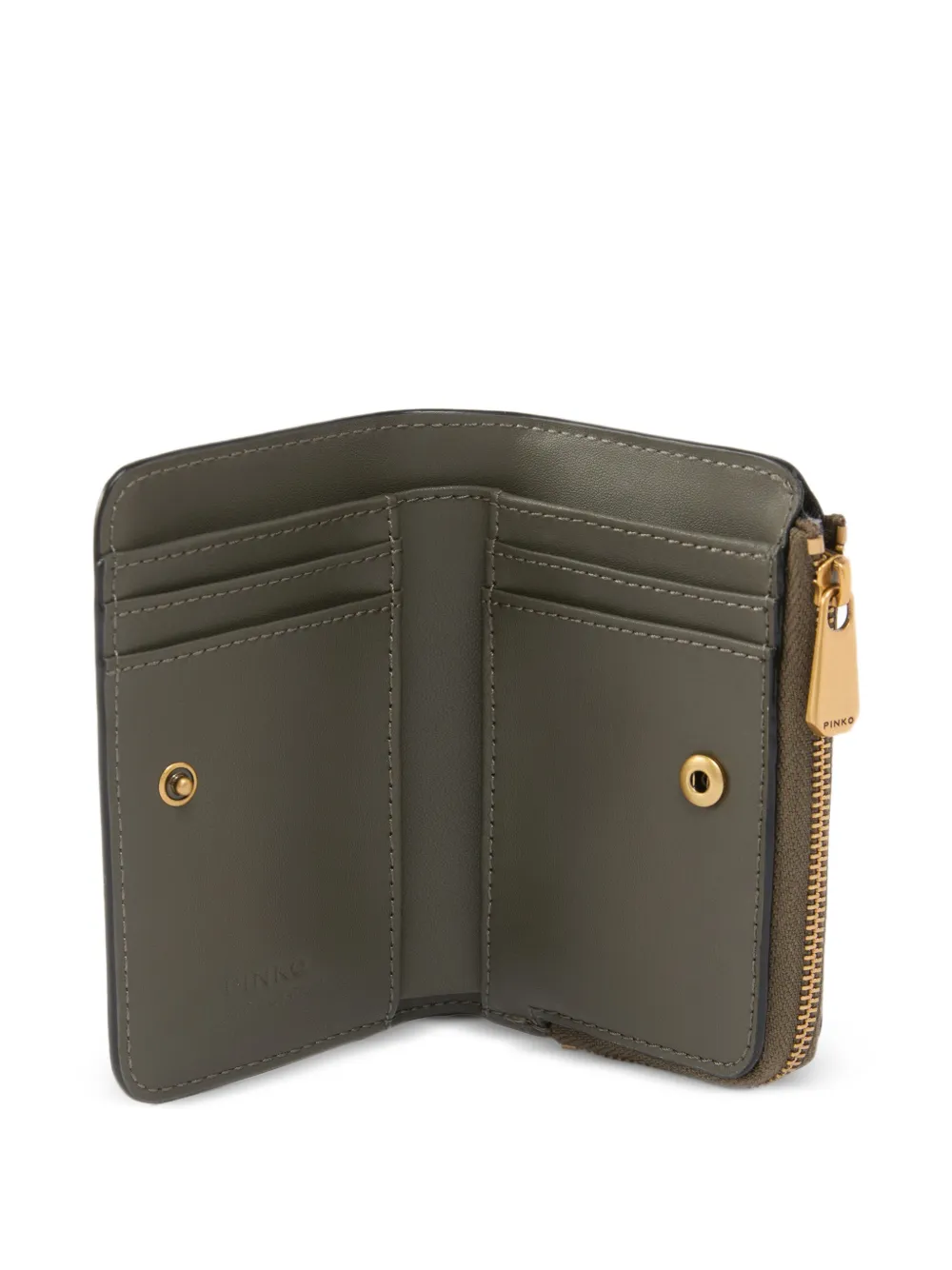  Pinko Logo Plaque Zip Wallet - Green 