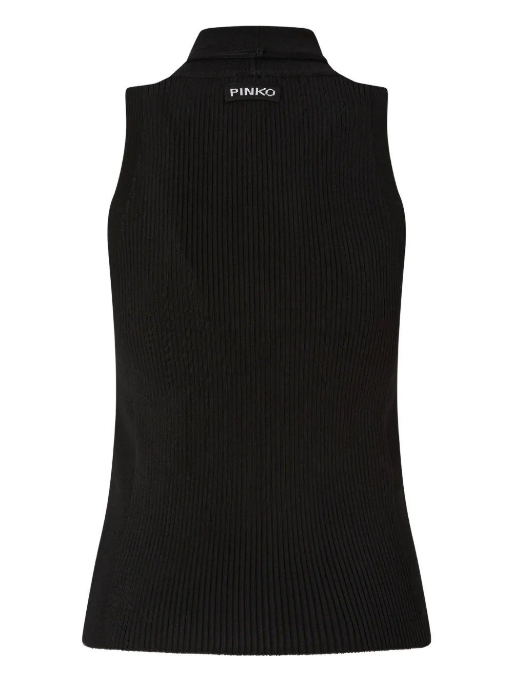 PINKO Button-down gebreide blouse met vlinderstrik Zwart