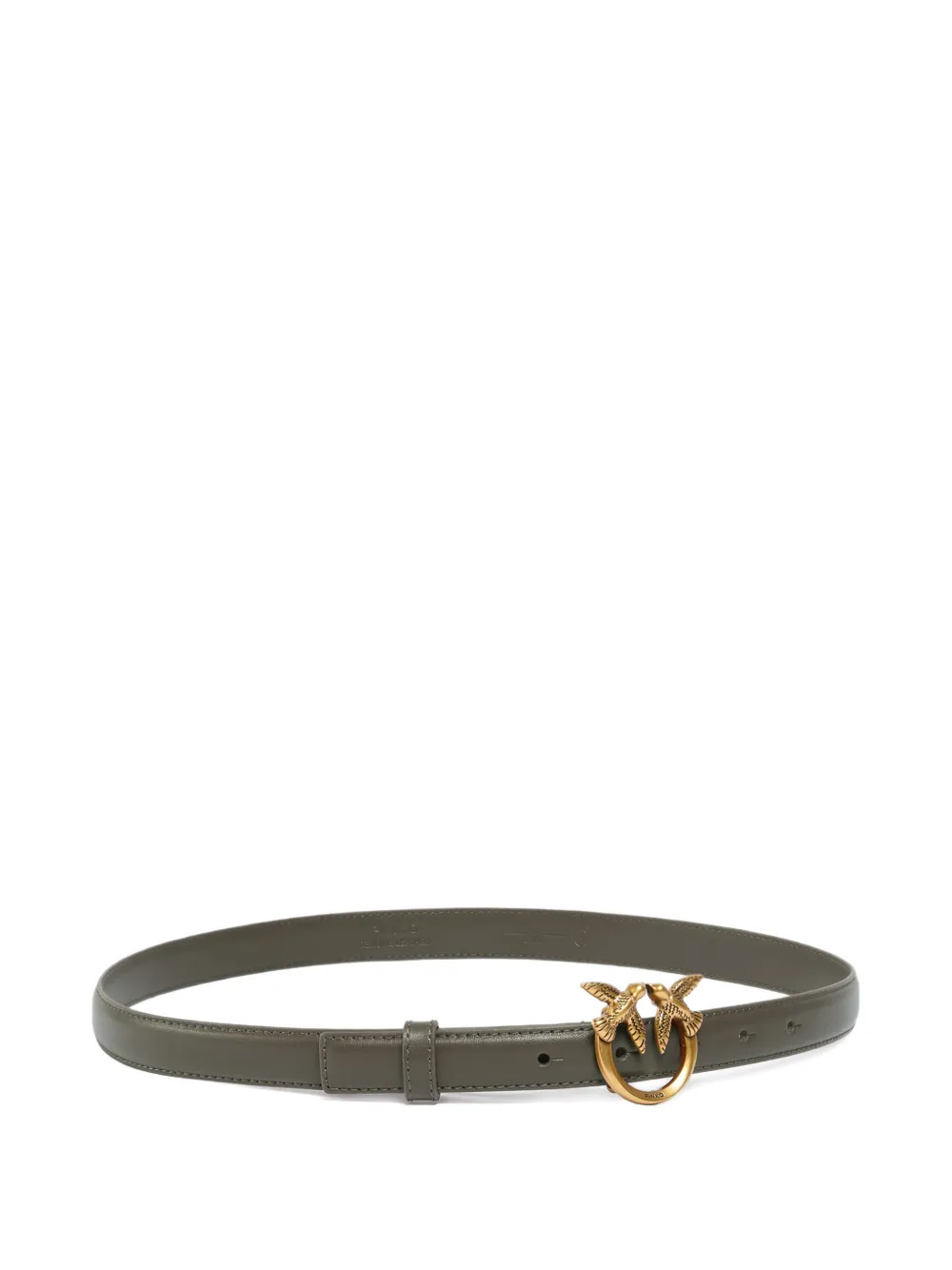 PINKO Love Birds smalle leren riem Groen