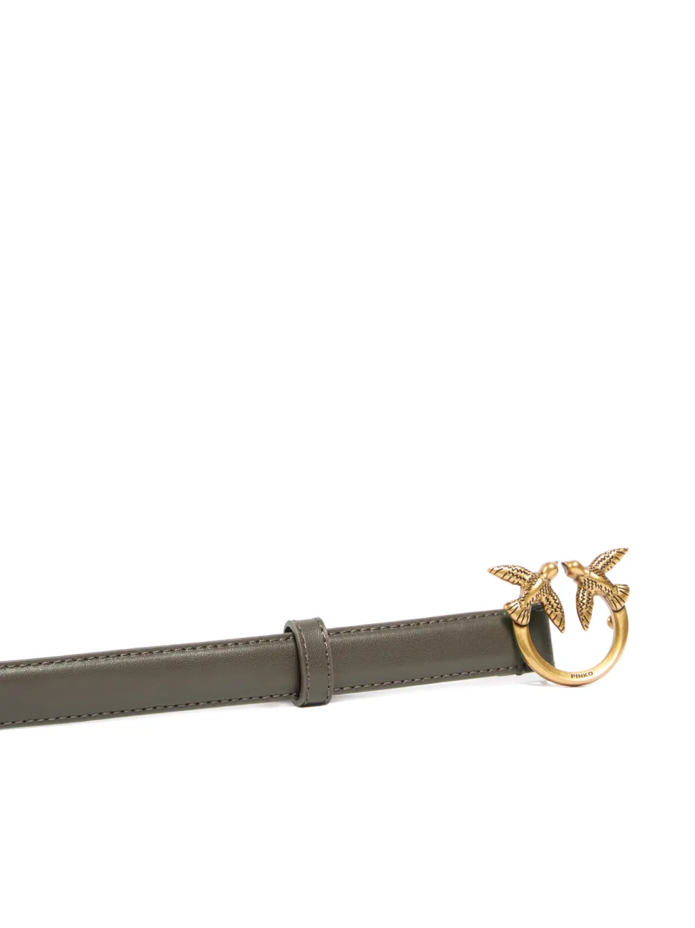 PINKO Love Birds smalle leren riem Groen