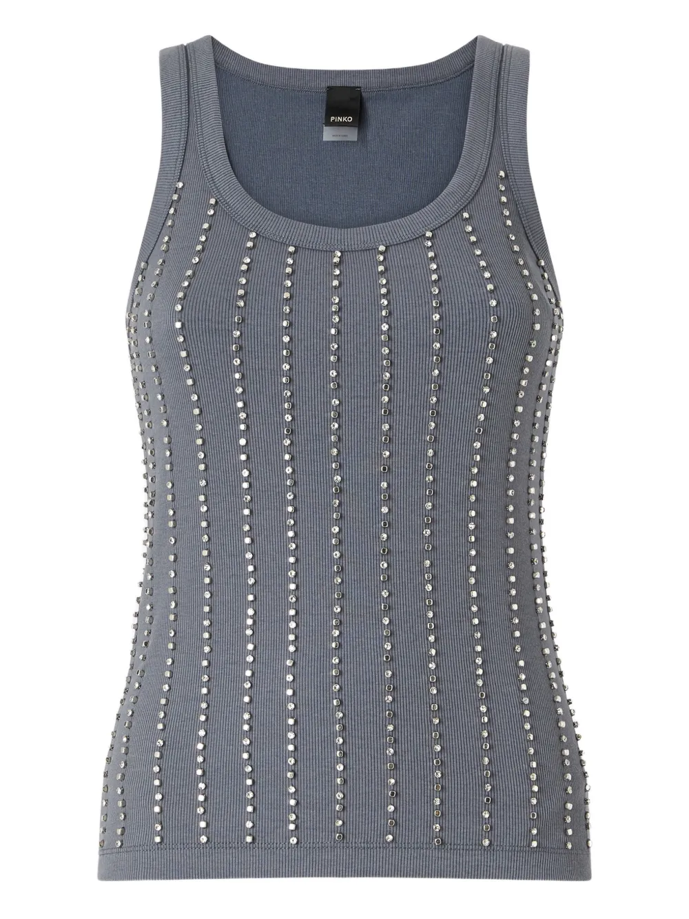 PINKO embellished ribbed tank top - Grigio