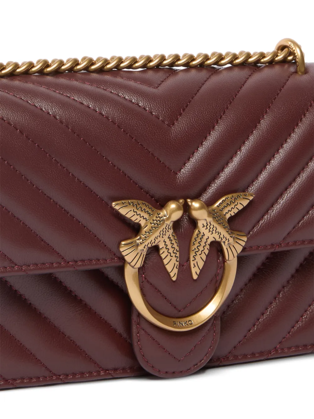 PINKO Love One Classic gewatteerde crossbodytas Rood