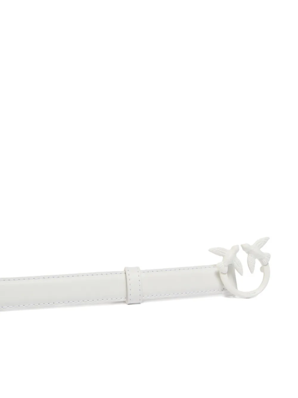 PINKO Love Birds leren riem met colourblocking Wit