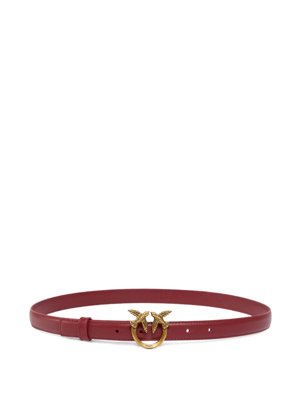 PINKO Love Birds thin leather belt - Rosso