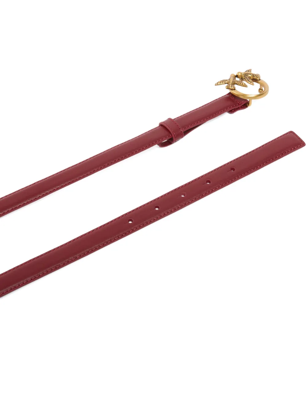 PINKO Love Birds smalle leren riem Rood