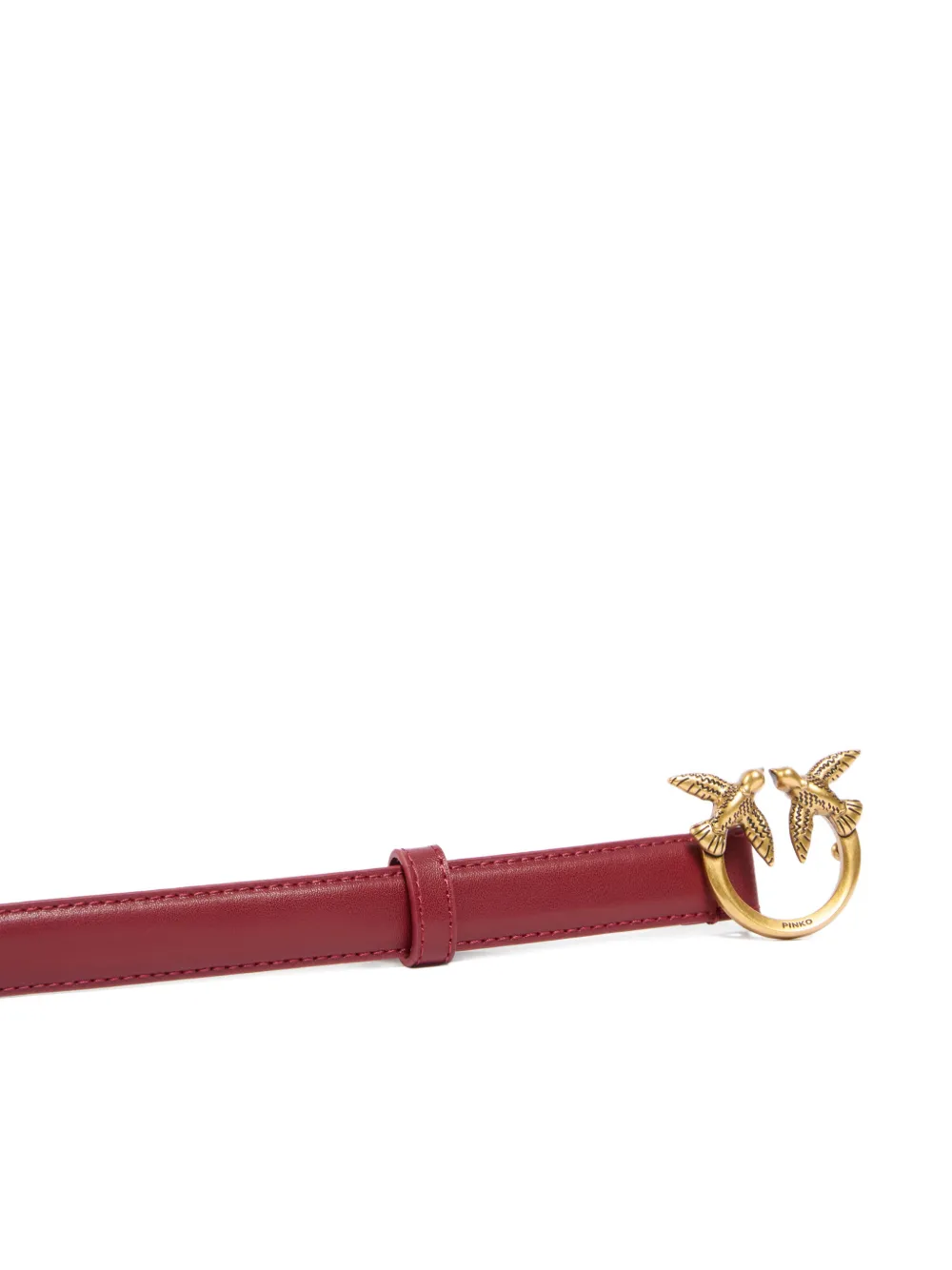 PINKO Love Birds smalle leren riem Rood