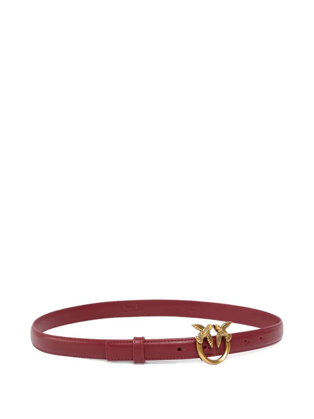 PINKO Love Birds smalle leren riem Rood