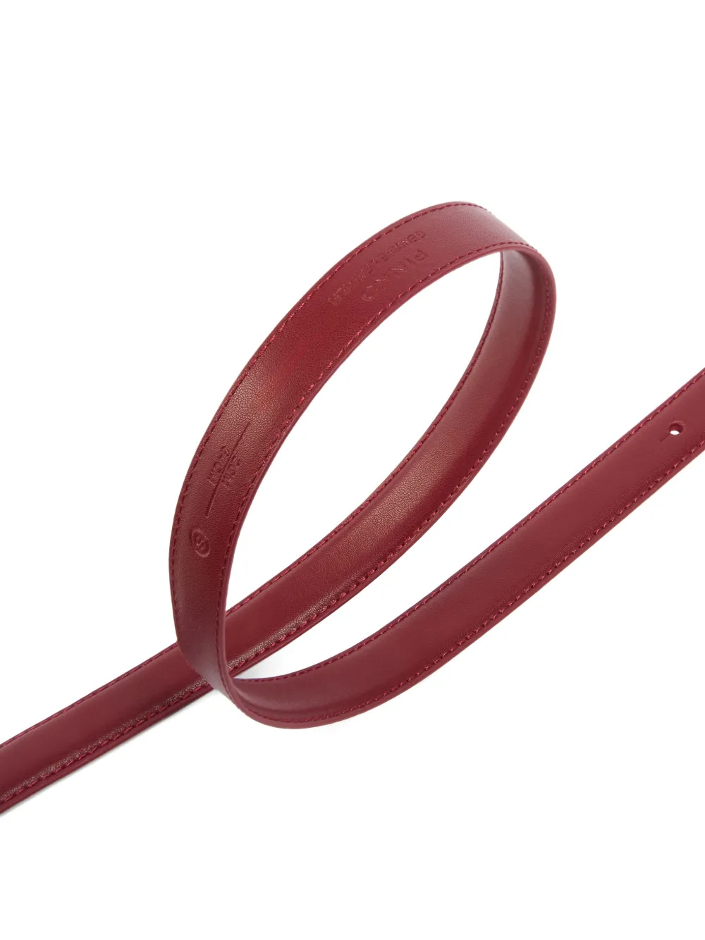 PINKO Love Birds smalle leren riem Rood