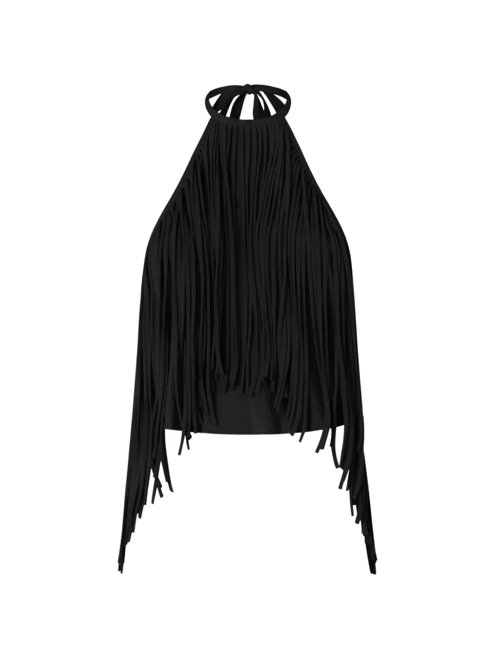 PINKO fringed halter top - Nero