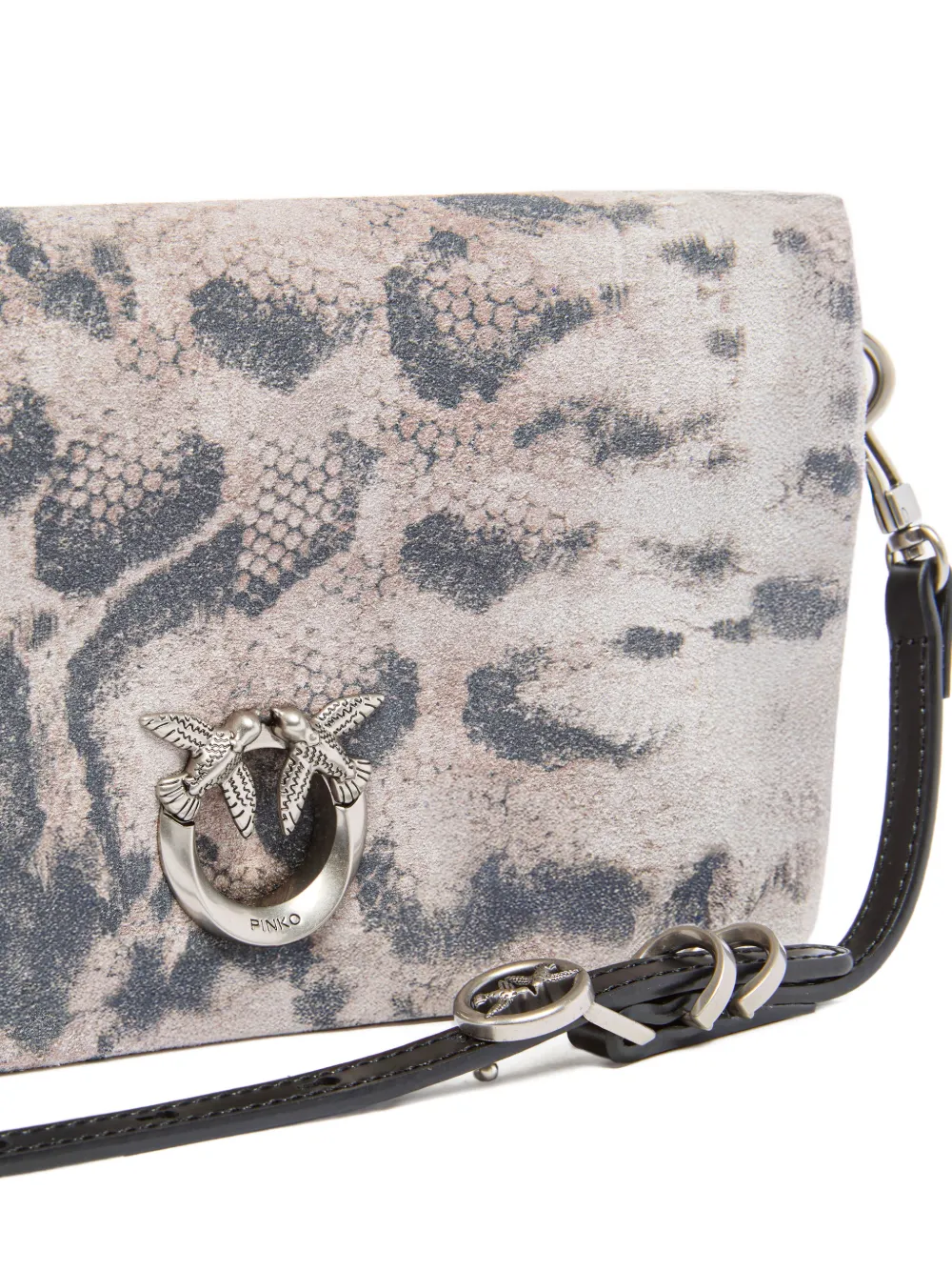 PINKO Love mini-choudertas met print en zilveren hardware Beige
