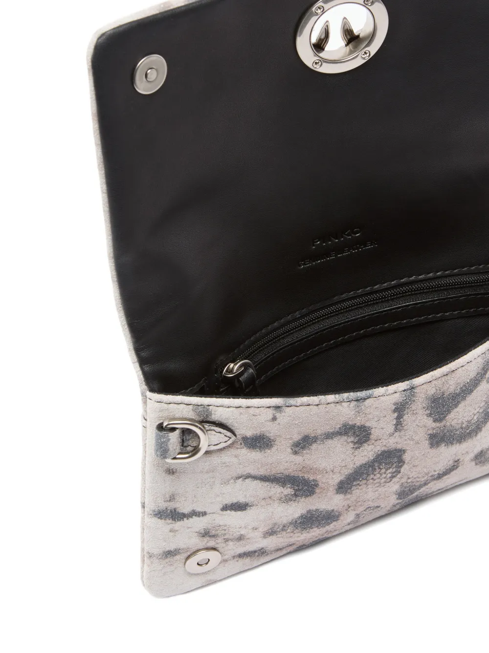 PINKO Love mini-choudertas met print en zilveren hardware Beige