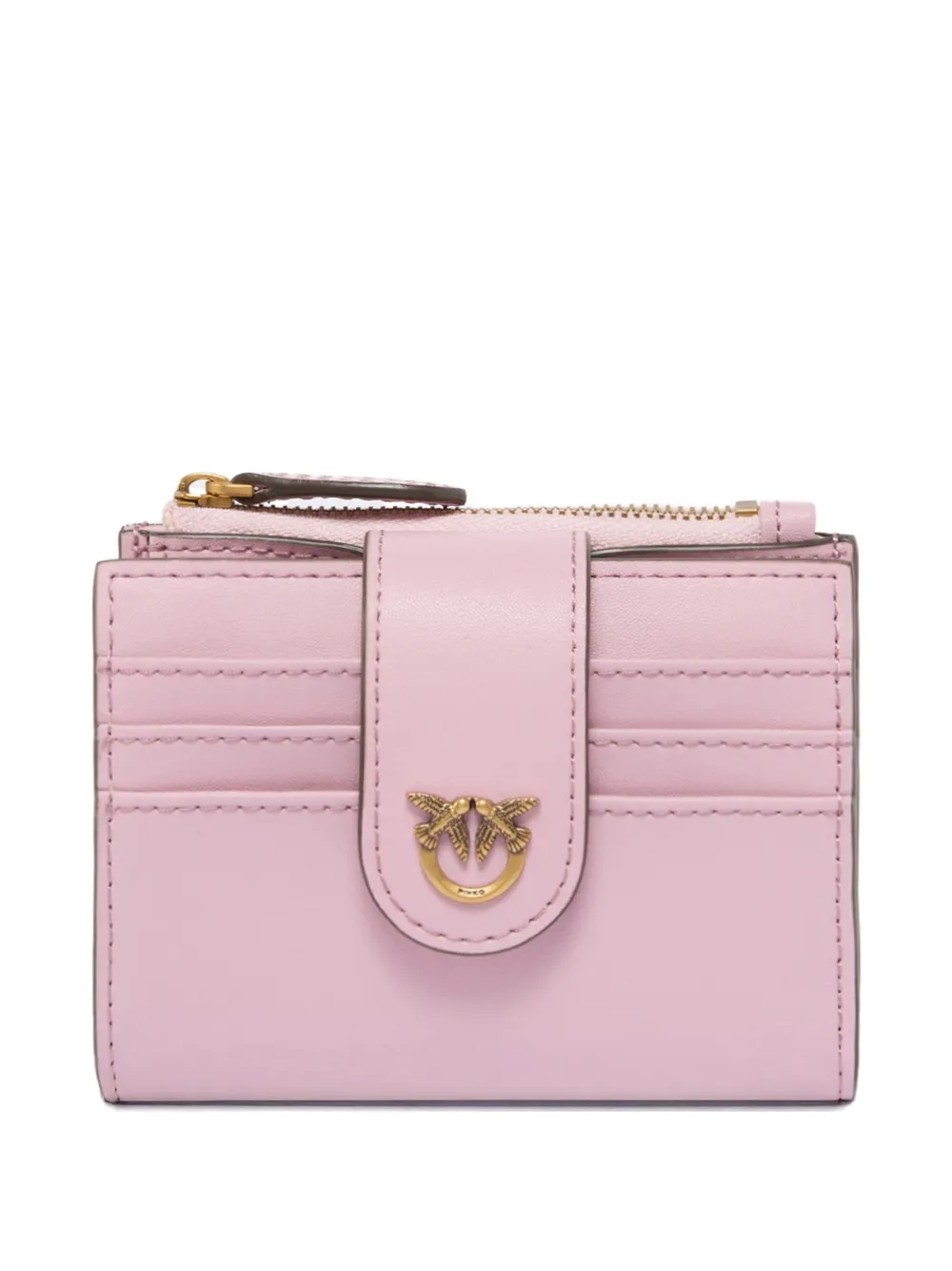 PINKO birds leather card holder - Rosa