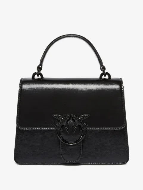 PINKO Mini Love Bag One top handle light small handbag in shiny leather