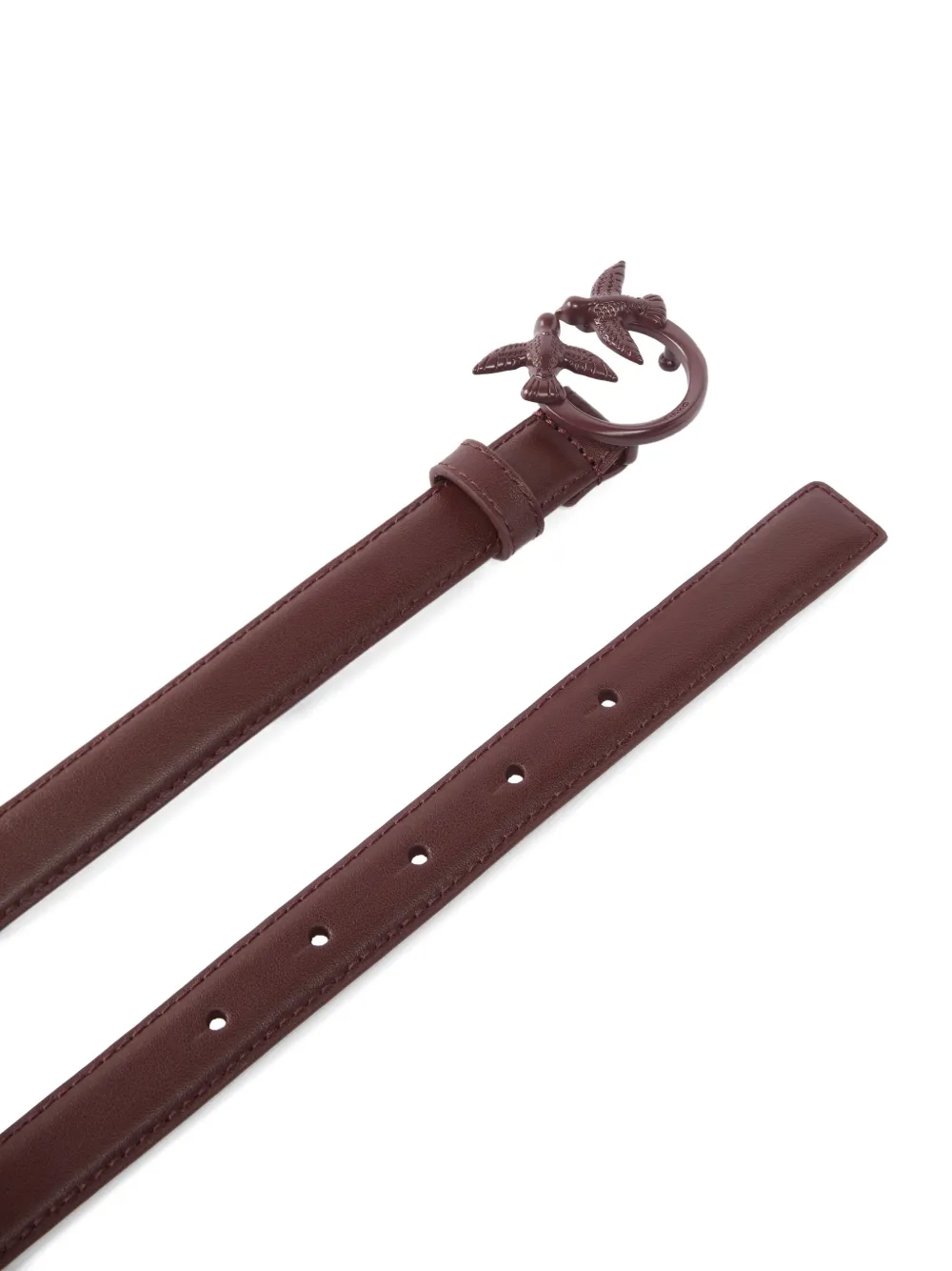 PINKO Love Birds leren riem met colourblocking Rood