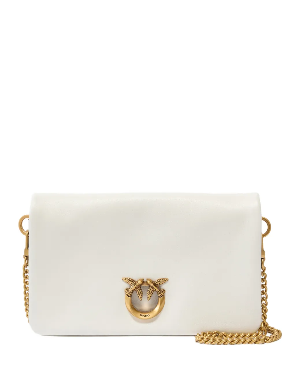 PINKO Borsa a spalla Love Birds con catena - Bianco
