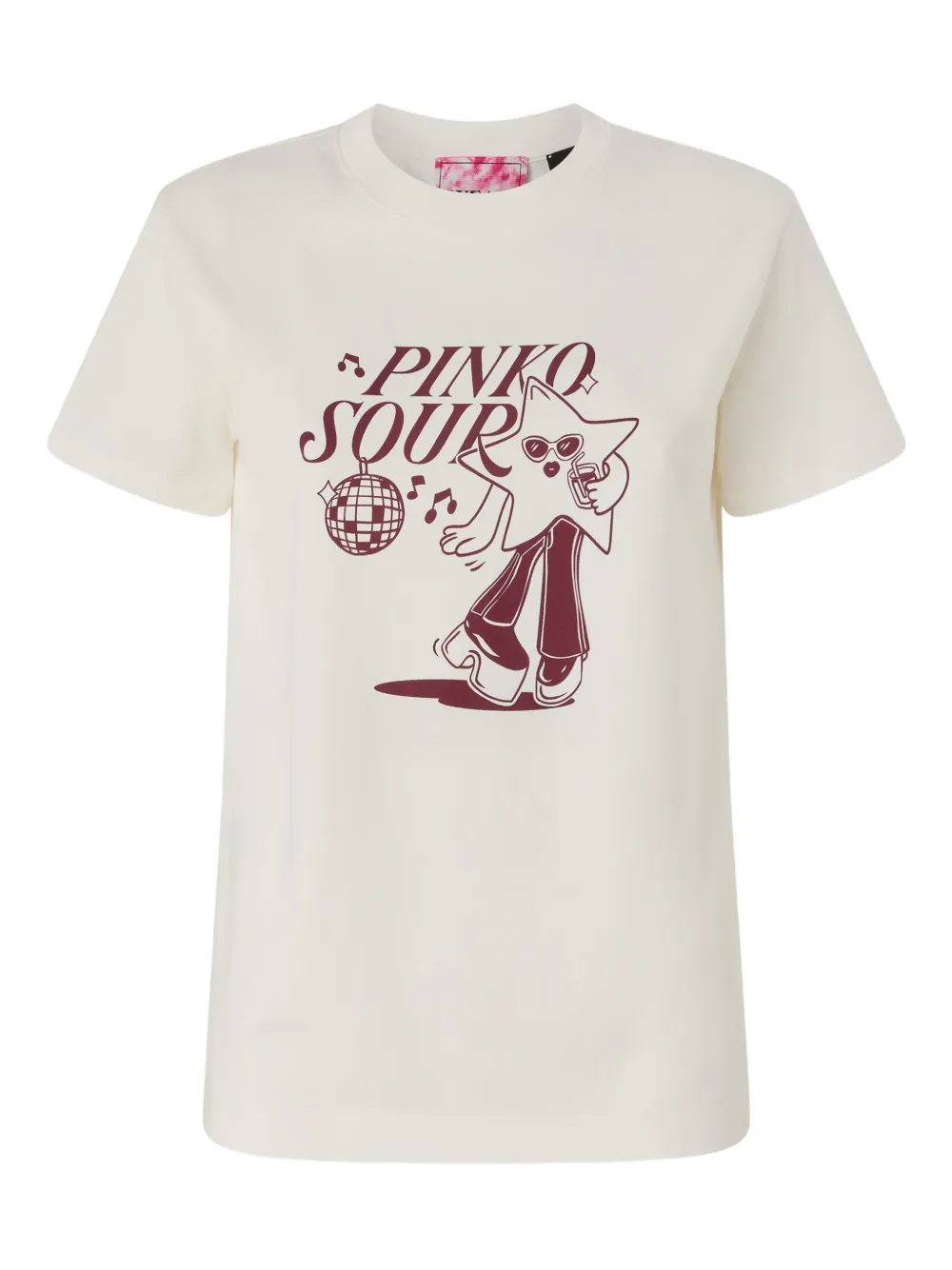 PINKO T-shirt in cotone con stampa - Toni neutri