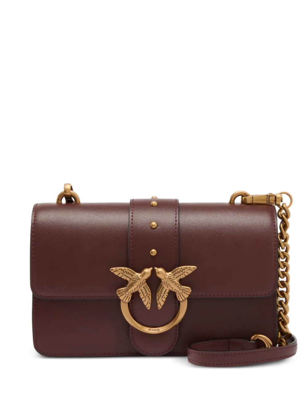 PINKO small Love Bag One leather shoulder bag - Rosso