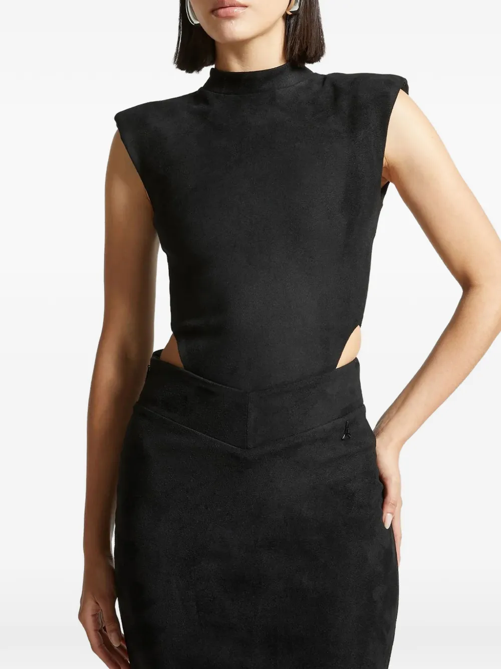 Manière De Voir wide-shoulder bodysuit - Schwarz