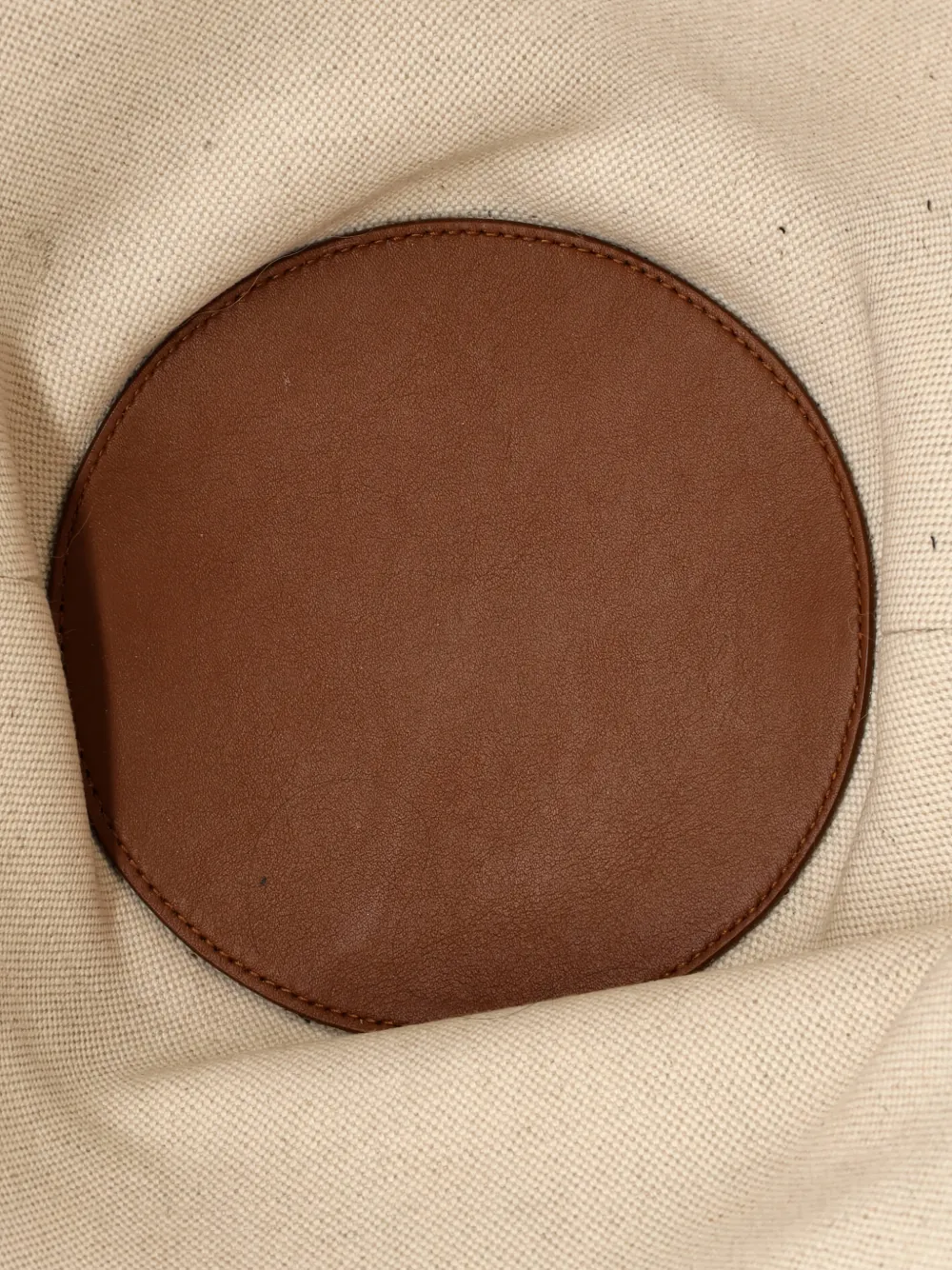 SAINT LAURENT Pre-owned Beatrix Panier Cut Out Canvas With Leather Tote Bag In Brown