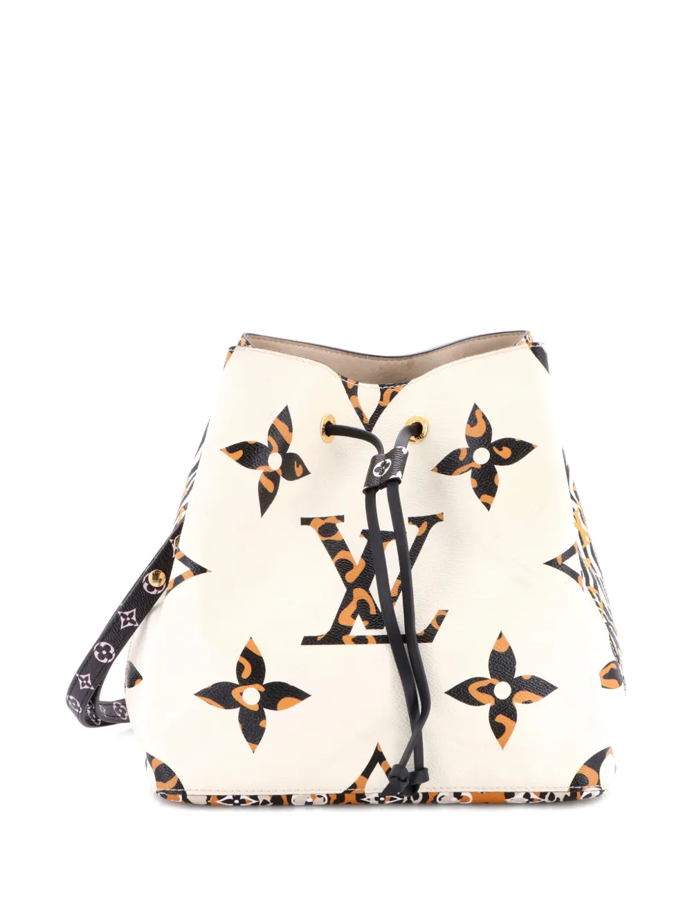 Pre-owned Louis Vuitton Neonoe Handbag Limited Edition Jungle Monogram Giant Bucket Bag In Neutral