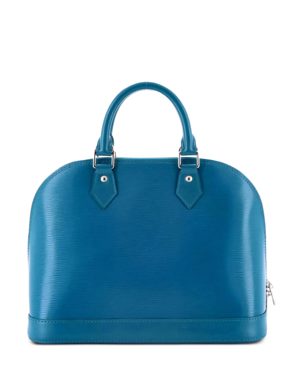 Pre-owned Louis Vuitton Alma Handbag Epi Leather Pm Satchel In Blue