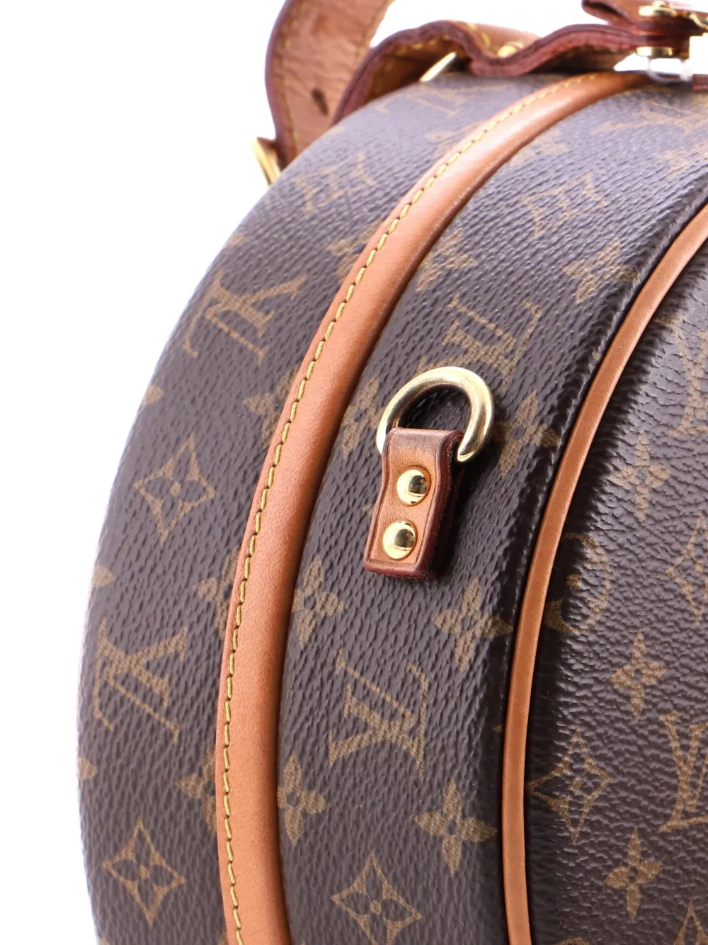Pre-owned Louis Vuitton Petite Boite Chapeau Bag Monogram Canvas Crossbody Bag In Brown