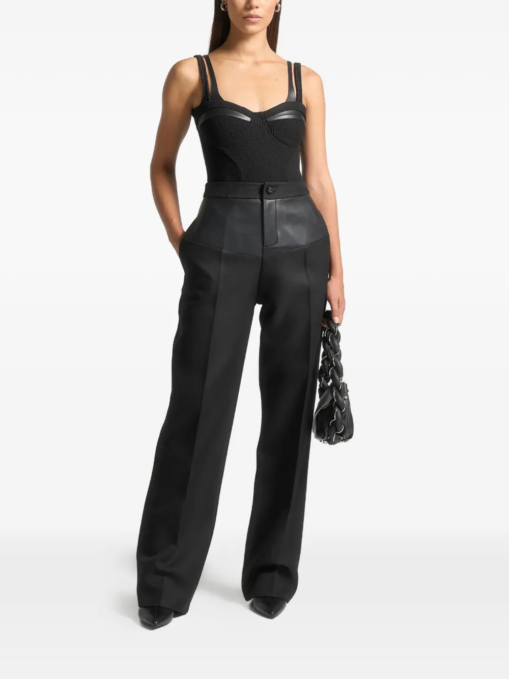 Manière De Voir Côtelé à Double bodysuit - Zwart