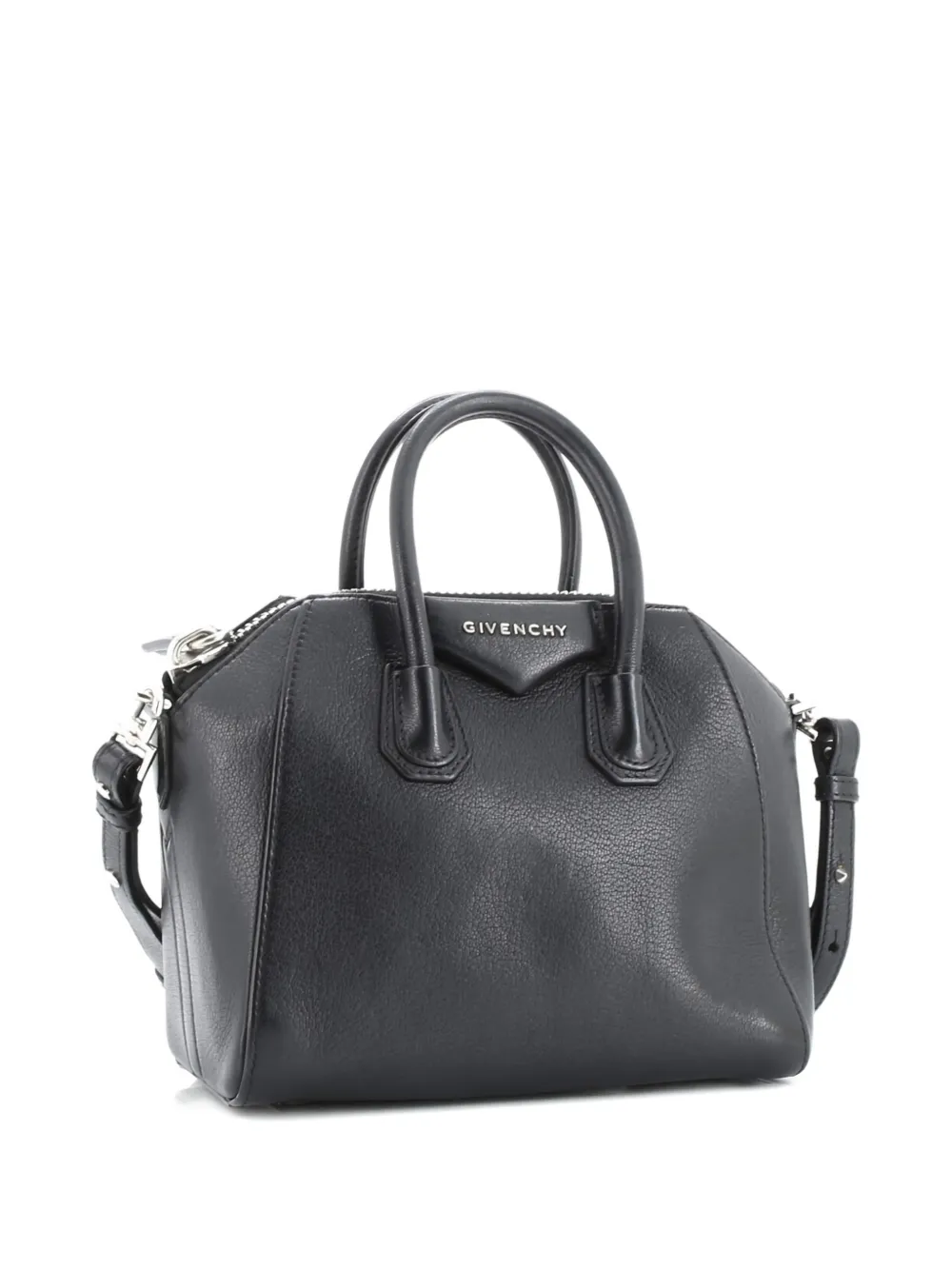 Pre-owned Givenchy Antigona Bag Leather Mini Crossbody Bag In Black