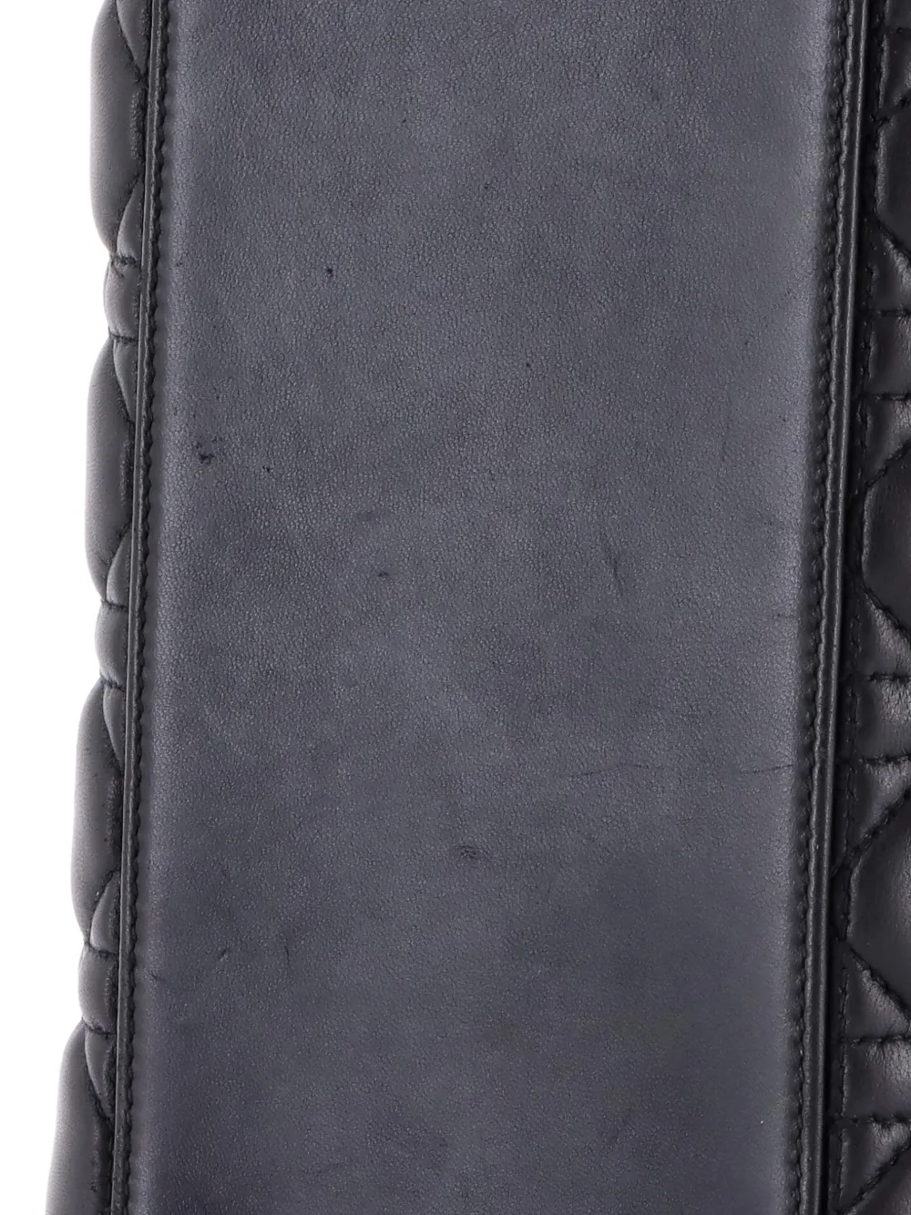 Pre-owned Dior Lady  Bag Cannage Quilt Lambskin Medium Satchel In Black