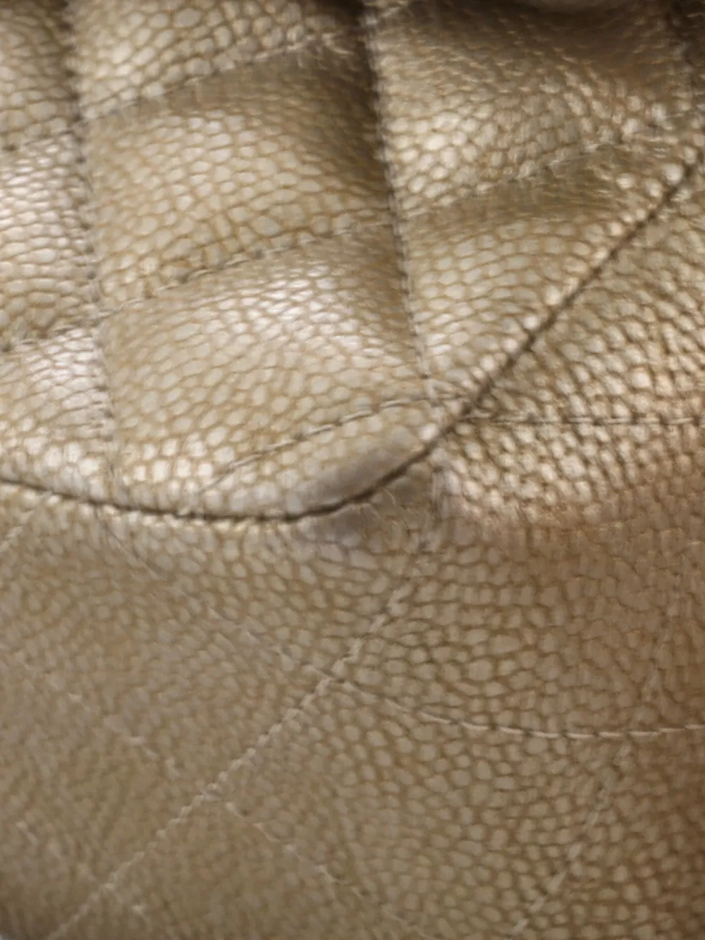 CHANEL Pre-owned Classic Single Flap Bag Quilted Caviar Mini Crossbody Bag In Gold