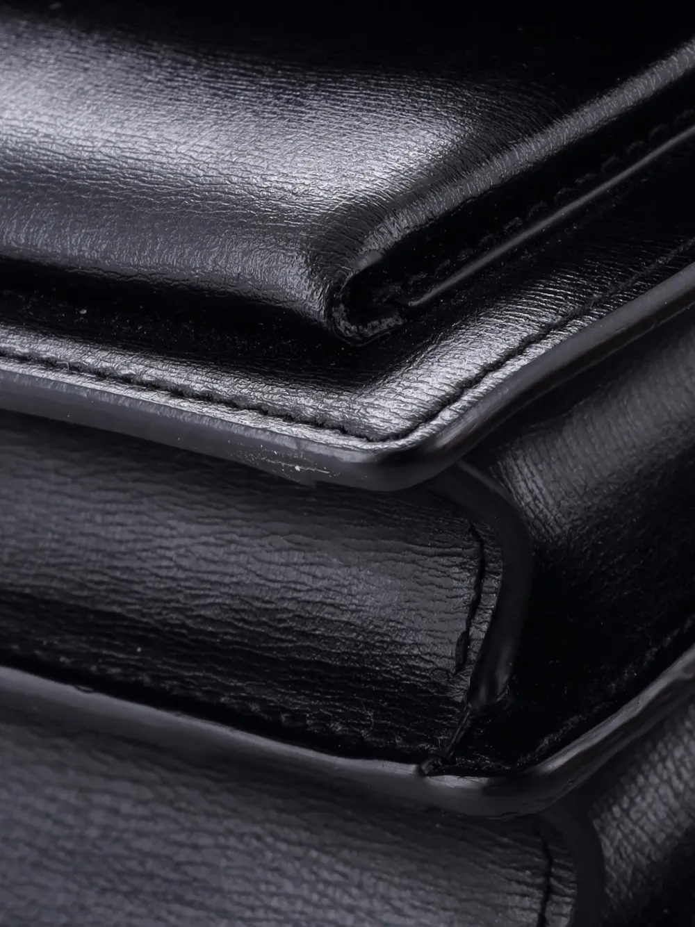 Pre-owned Saint Laurent Sunset Leather Medium Crossbody Bag In Black