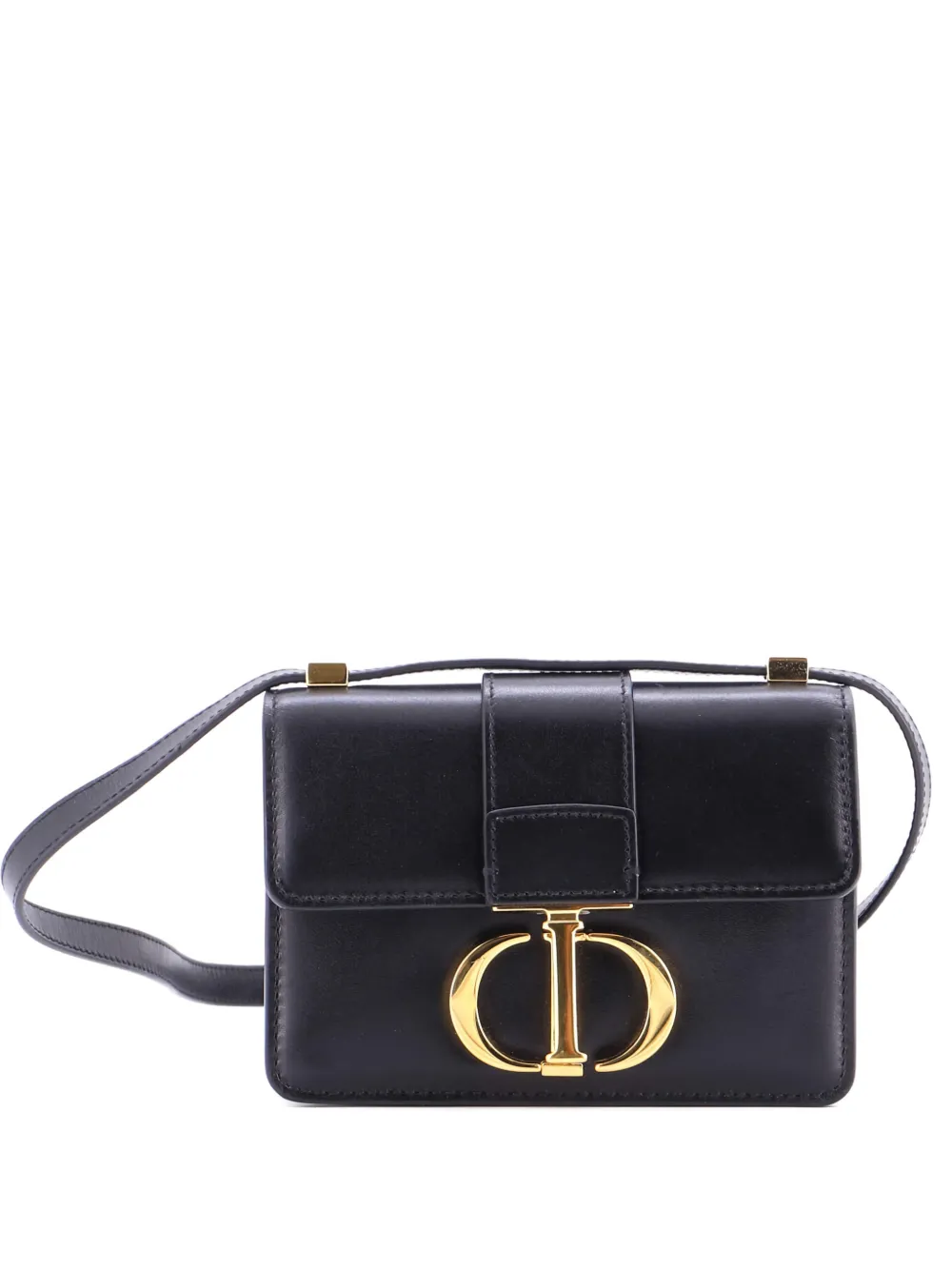 Click to view more detailed imagery on our partner's website Pre-owned Dior 30 Montaigne Flap Bag Leather Micro Shoulder Bag In Black