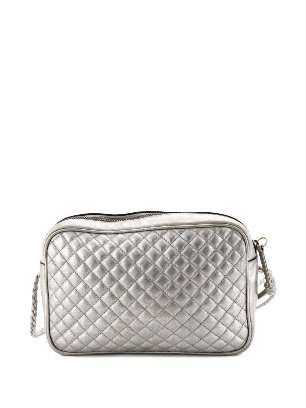 Click to view more detailed imagery on our partner's website Pre-owned Gucci Trapuntata Camera Bag Quilted Leather Small Crossbody Bag In Silver