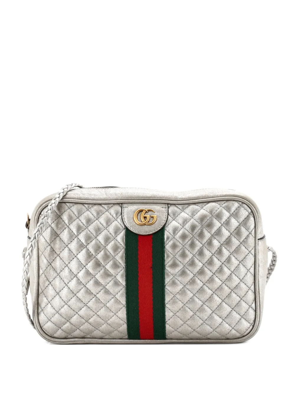 Gucci Pre-Owned Trapuntata Camera Bag Quilted Leather Small crossbody bag - Argento