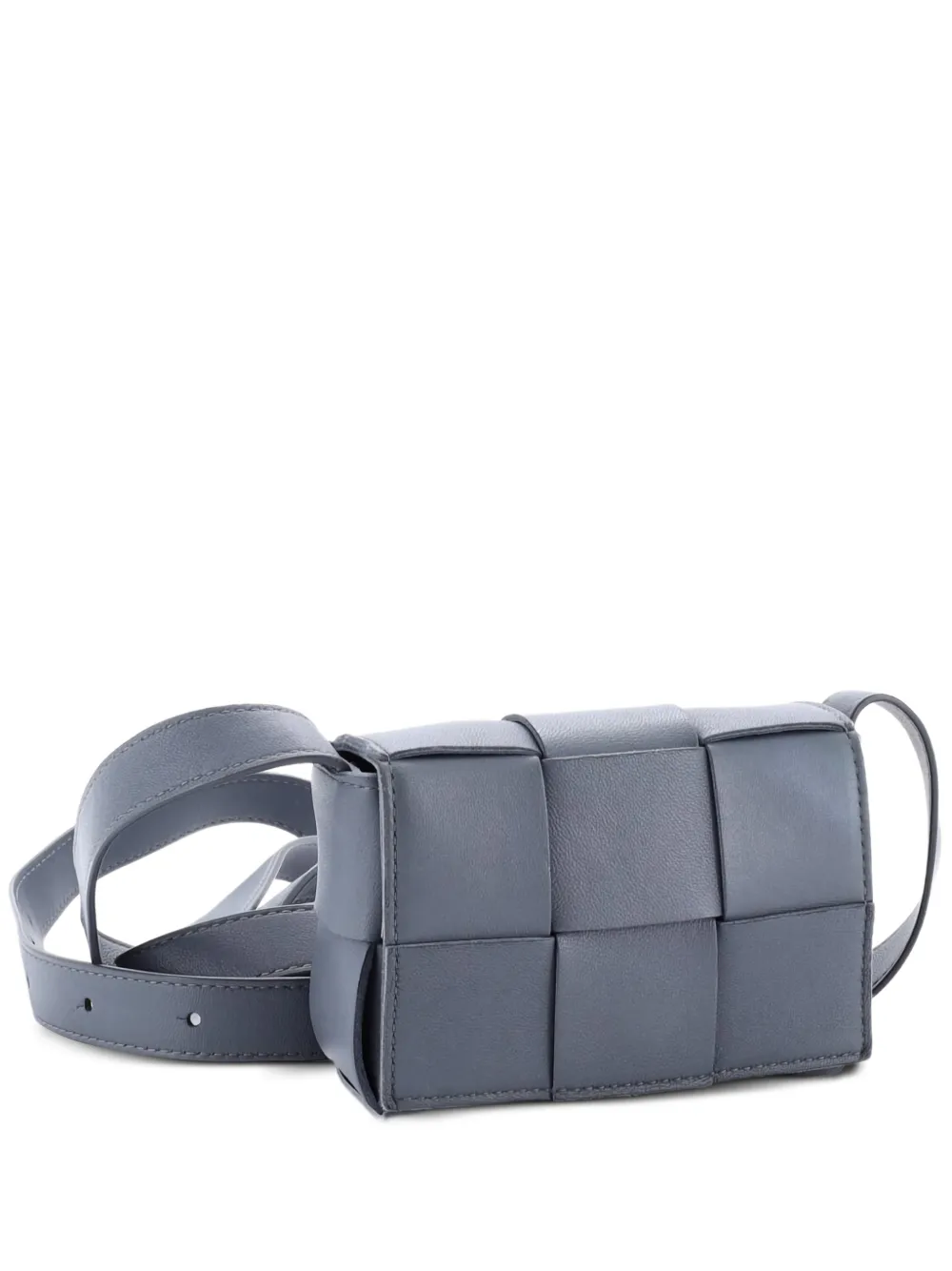 Bottega Veneta Pre-Owned Cassette Maxi Intrecciato Leather Candy crossbody bag - Grigio