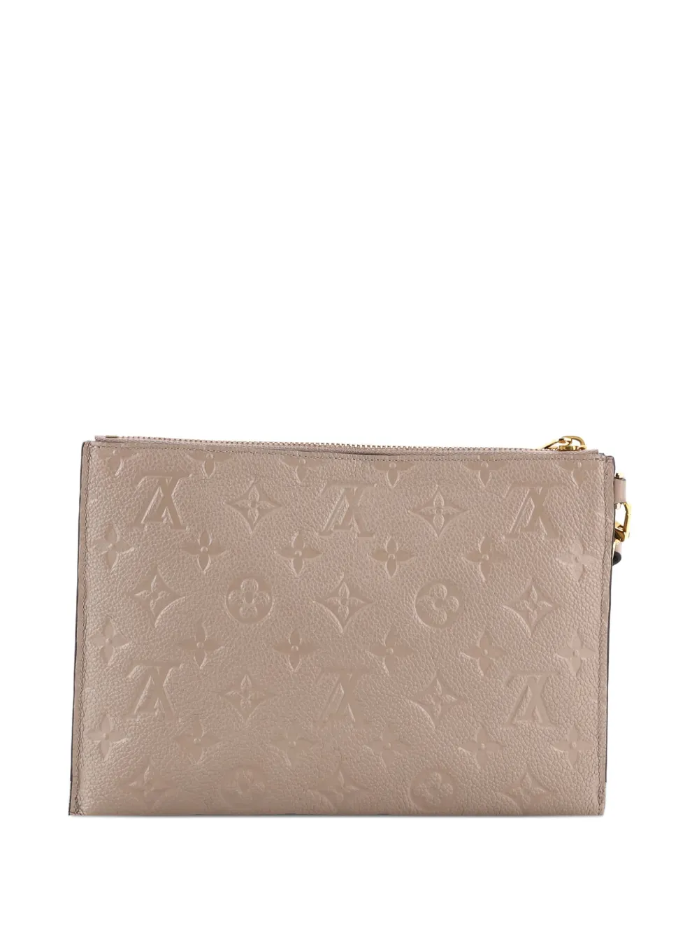 Pre-owned Louis Vuitton Pochette Melanie Monogram Empreinte Leather Mm Clutch Bag In Neutral