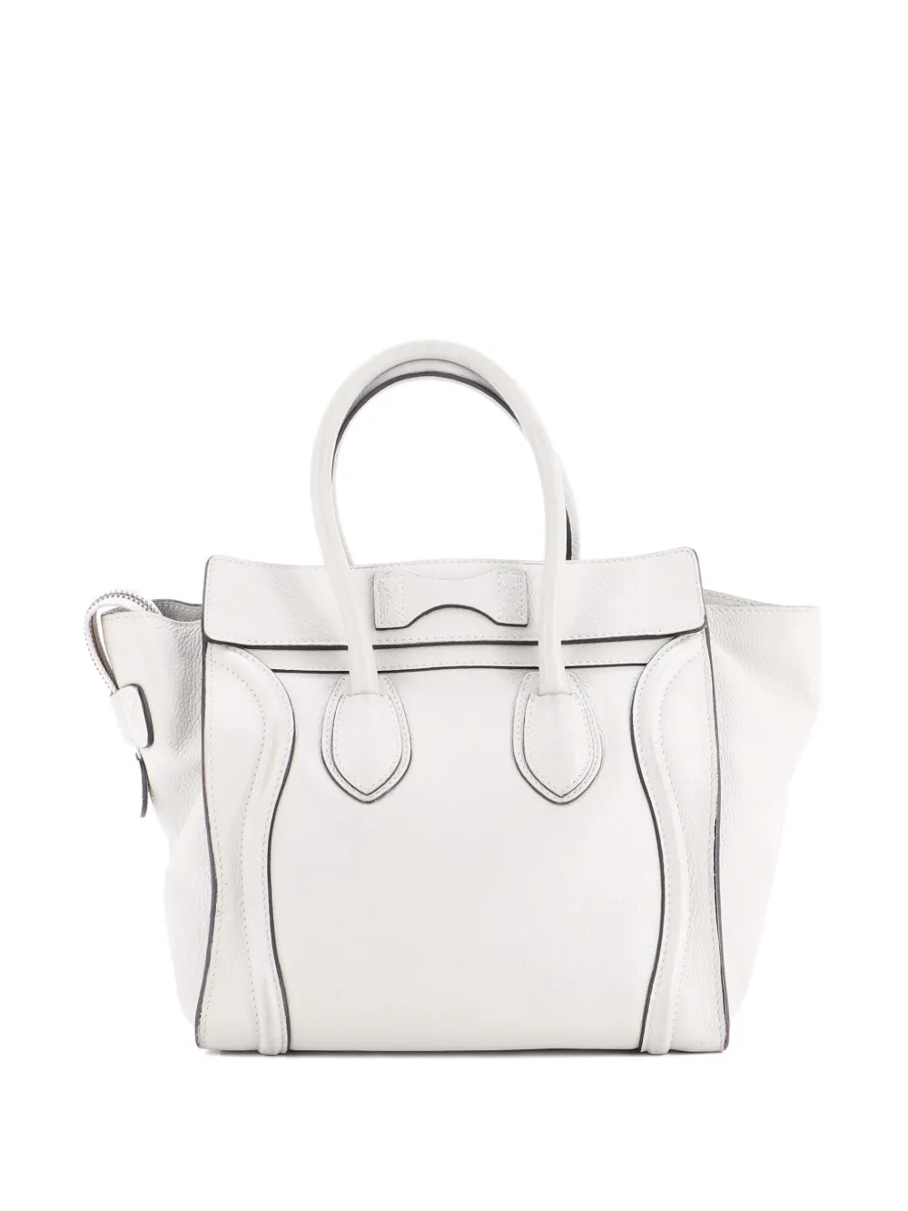 Pre-owned Celine Luggage Bag Grainy Leather Micro Tote Bag In Neutral