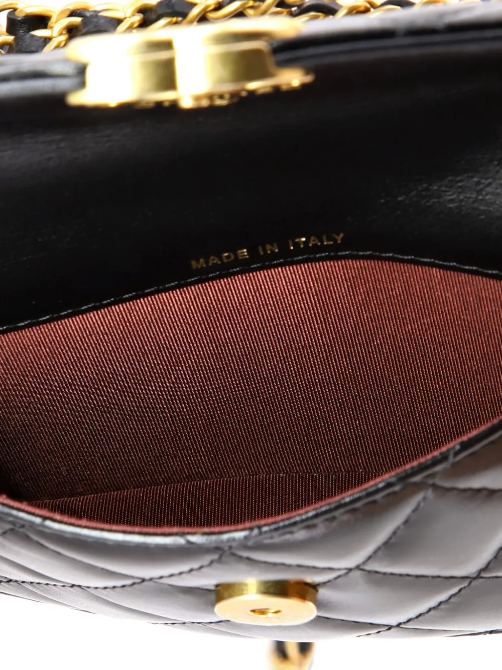 Pre-owned Chanel Perfect Fit Flap Coin Purse With Chain Quilted Calfskin Clutch Bag In Black