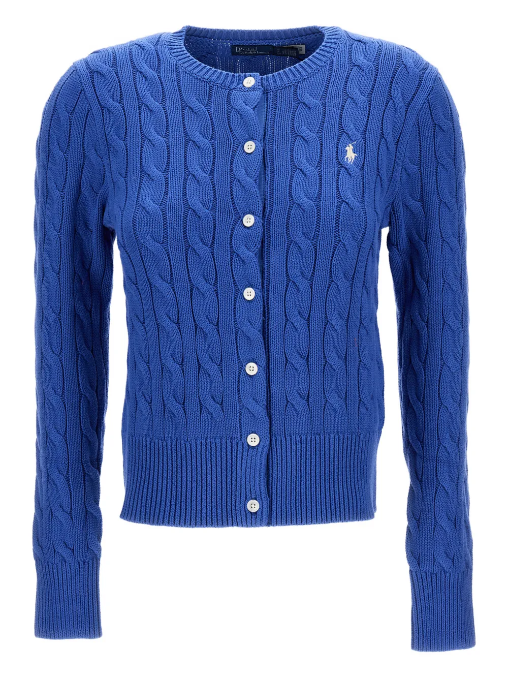 Polo Ralph Lauren Cable-knit Button-front Cardigan In Blue