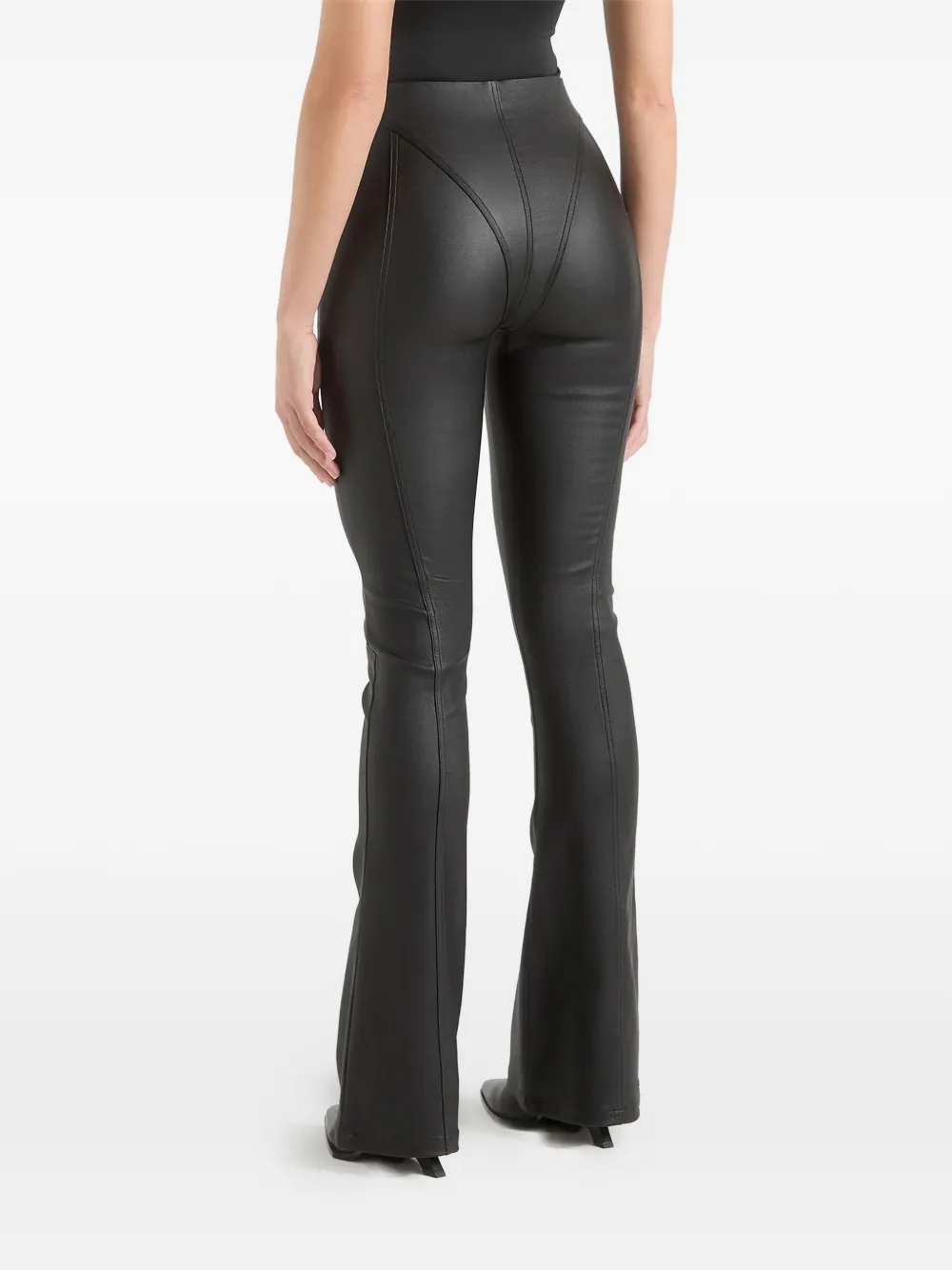 Manière De Voir Wax-effect Leggings In Black