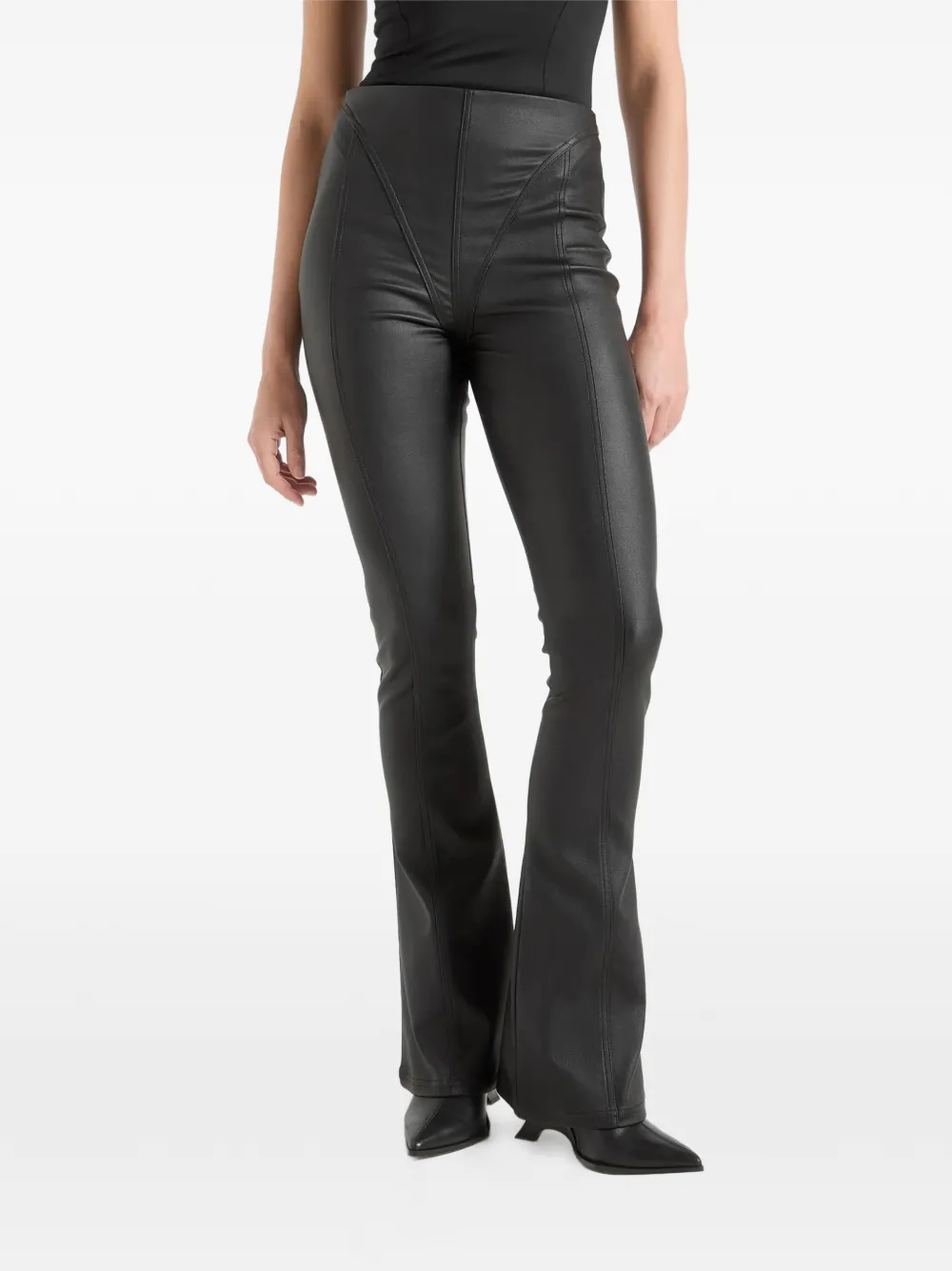 Manière De Voir wax-effect leggings - Nero